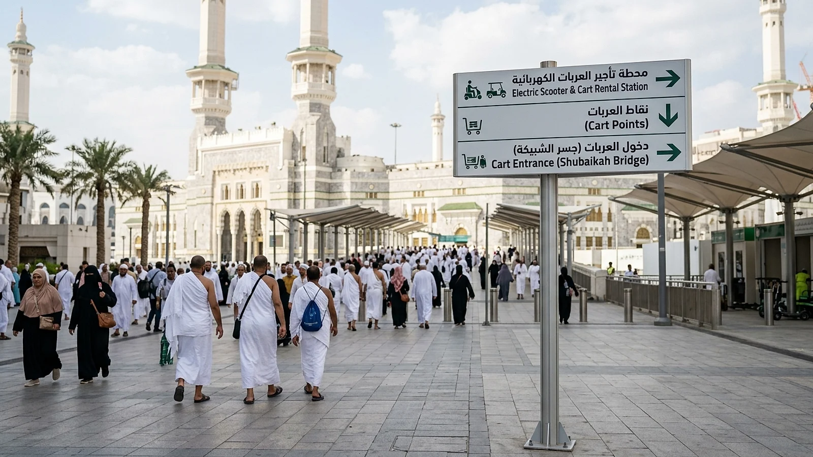 دليل الأمان والسلامة لقيادة واستخدام العربات الكهربائية في المسجد الحرام